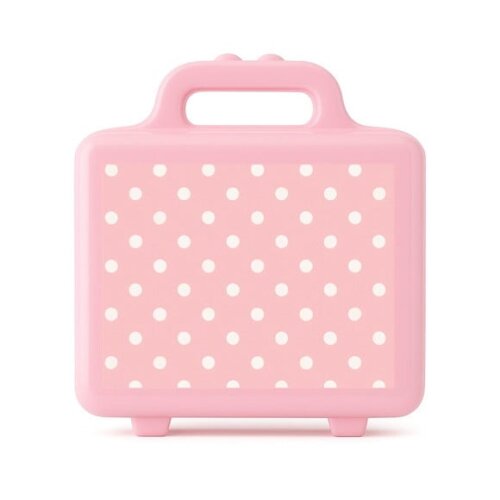 Maleta Plástica Personalizada 12x10cm Poá Rosa Bebê