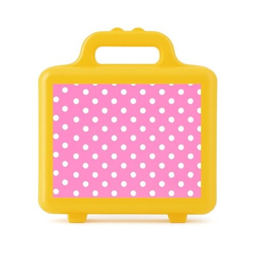Maleta Plástica Personalizada 12x10cm Poá Rosa Pink