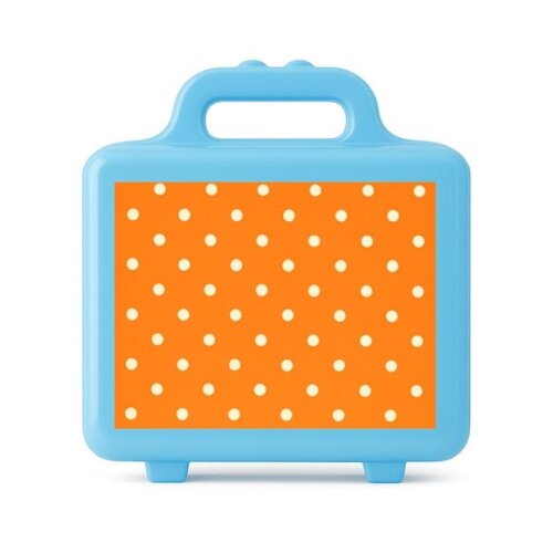 Maleta Plástica Personalizada 12x10cm Poá Laranja