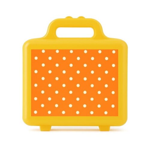 Maleta Plástica Personalizada 12x10cm Poá Laranja