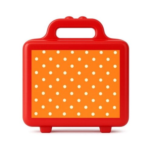 Maleta Plástica Personalizada 12x10cm Poá Laranja
