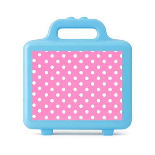 Maleta Plástica Personalizada 12x10cm Poá Rosa Pink
