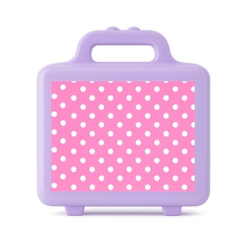 Maleta Plástica Personalizada 12x10cm Poá Rosa Pink