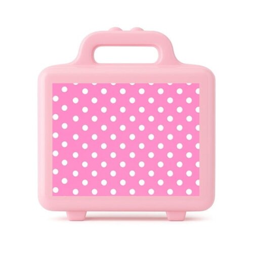 Maleta Plástica Personalizada 12x10cm Poá Rosa Pink