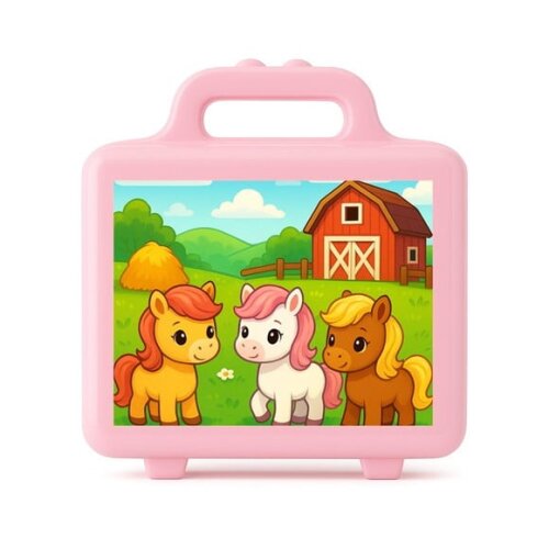 Maleta Plástica Personalizada 12x10cm Pôneis