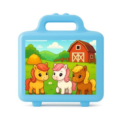 Maleta Plástica Personalizada 12x10cm Pôneis