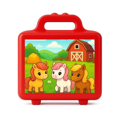 Maleta Plástica Personalizada 12x10cm Pôneis