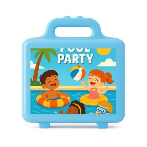 Maleta Plástica Personalizada 12x10cm Pool Party