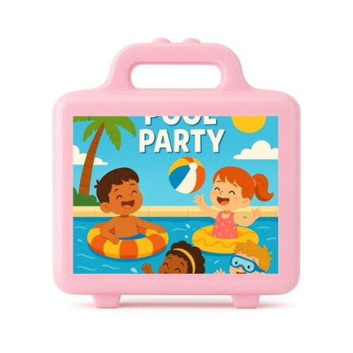 Maleta Plástica Personalizada 12x10cm Pool Party