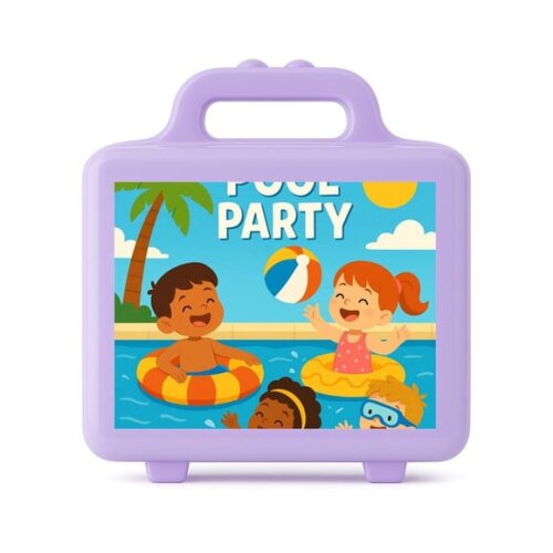 Maleta Plástica Personalizada 12x10cm Pool Party