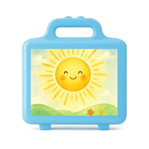 Maleta Plástica Personalizada 12x10cm Raio de Sol Aquarela