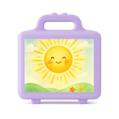 Maleta Plástica Personalizada 12x10cm Raio de Sol Aquarela
