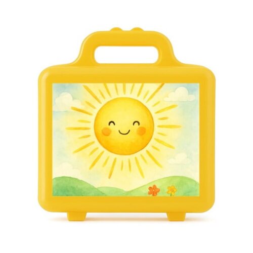 Maleta Plástica Personalizada 12x10cm Raio de Sol Aquarela
