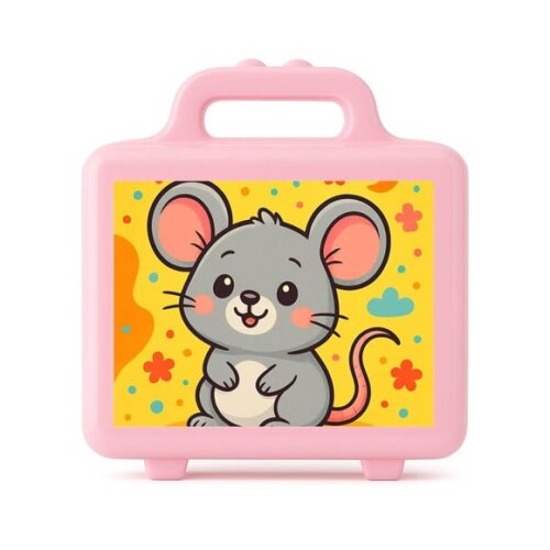 Maleta Plástica Personalizada 12x10cm Ratinho Fofo