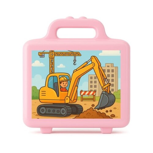 Maleta Plástica Personalizada 12x10cm Retroescavadeira