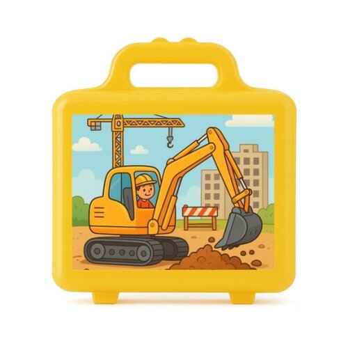 Maleta Plástica Personalizada 12x10cm Retroescavadeira