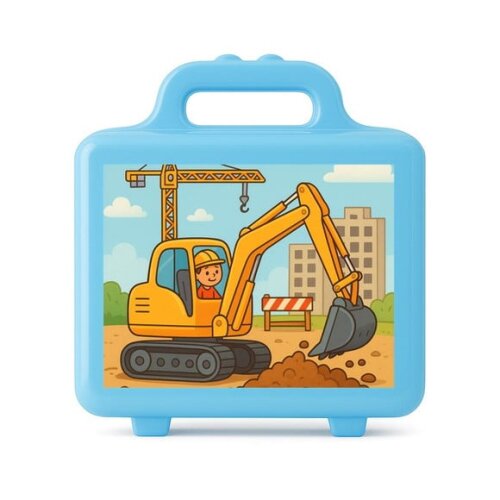 Maleta Plástica Personalizada 12x10cm Retroescavadeira