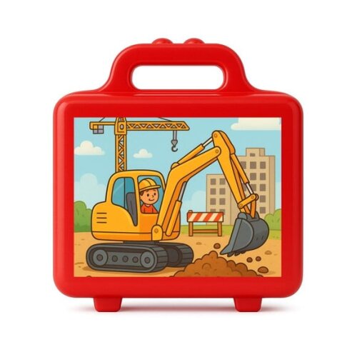 Maleta Plástica Personalizada 12x10cm Retroescavadeira