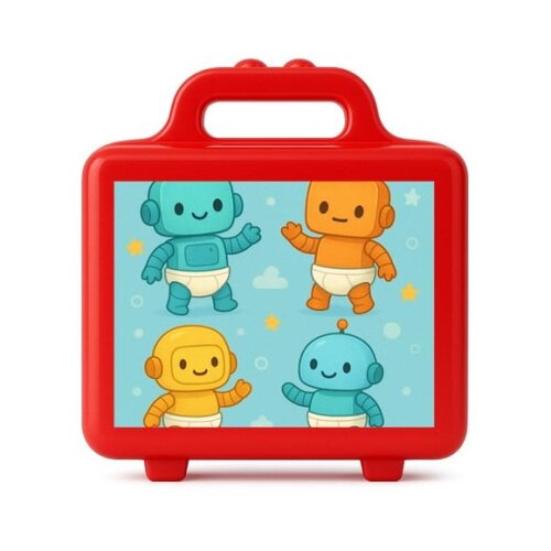 Maleta Plástica Personalizada 12x10cm Robôs Baby