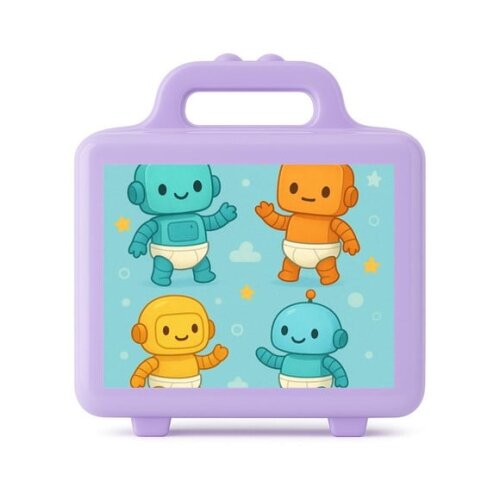 Maleta Plástica Personalizada 12x10cm Robôs Baby