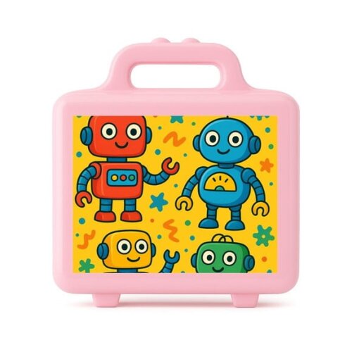 Maleta Plástica Personalizada 12x10cm Robôs Divertidos