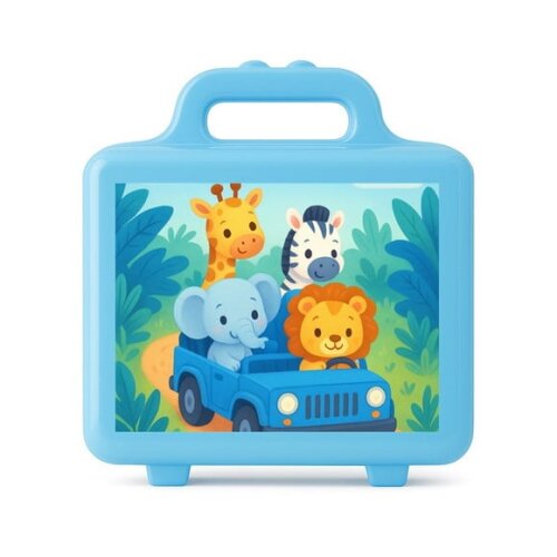 Maleta Plástica Personalizada 12x10cm Safari Azul