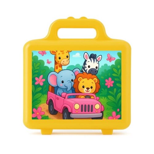 Maleta Plástica Personalizada 12x10cm Safari Rosa