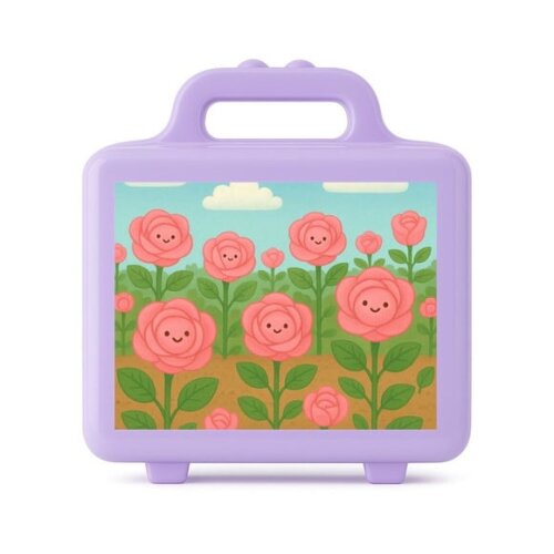 Maleta Plástica Personalizada 12x10cm Rosas Fofas