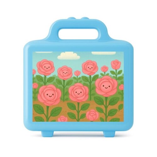 Maleta Plástica Personalizada 12x10cm Rosas Fofas