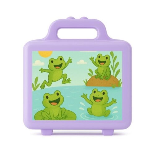 Maleta Plástica Personalizada 12x10cm Sapos Divertidos