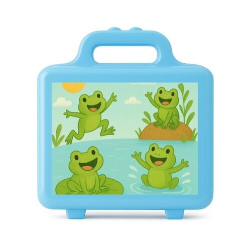 Maleta Plástica Personalizada 12x10cm Sapos Divertidos