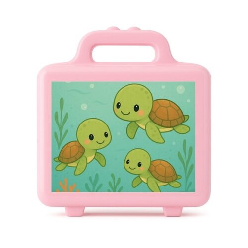 Maleta Plástica Personalizada 12x10cm Tartaruguinhas