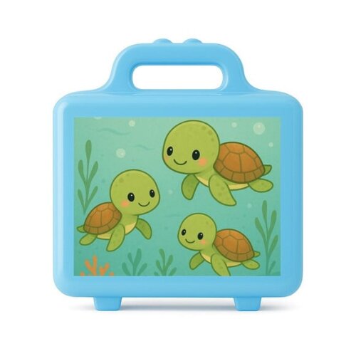 Maleta Plástica Personalizada 12x10cm Tartaruguinhas