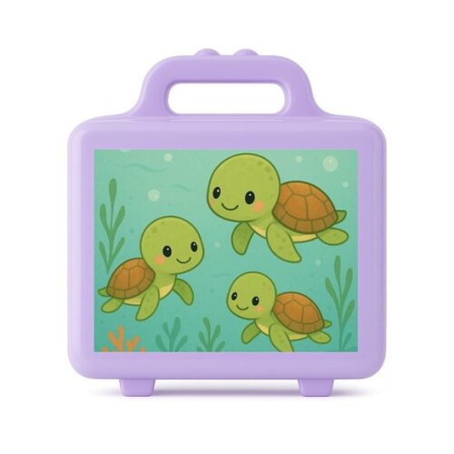 Maleta Plástica Personalizada 12x10cm Tartaruguinhas