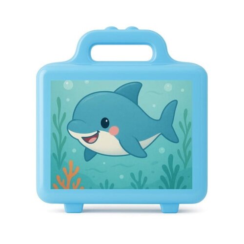 Maleta Plástica Personalizada 12x10cm Tubarãozinho Fofo