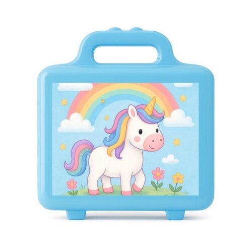Maleta Plástica Personalizada 12x10cm Unicórnio