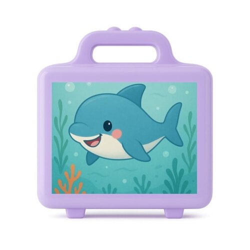 Maleta Plástica Personalizada 12x10cm Tubarãozinho Fofo