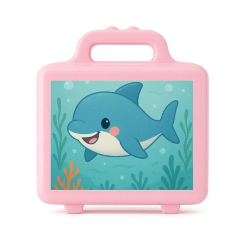 Maleta Plástica Personalizada 12x10cm Tubarãozinho Fofo
