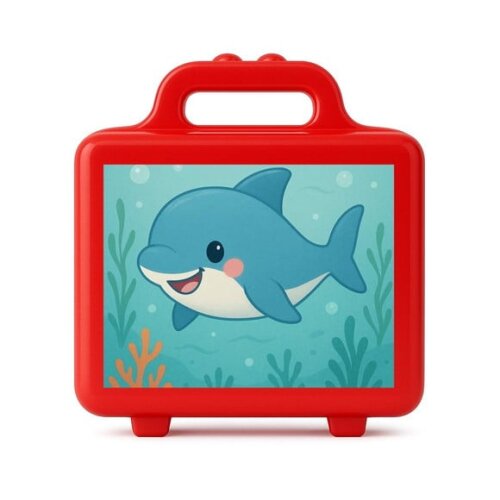 Maleta Plástica Personalizada 12x10cm Tubarãozinho Fofo