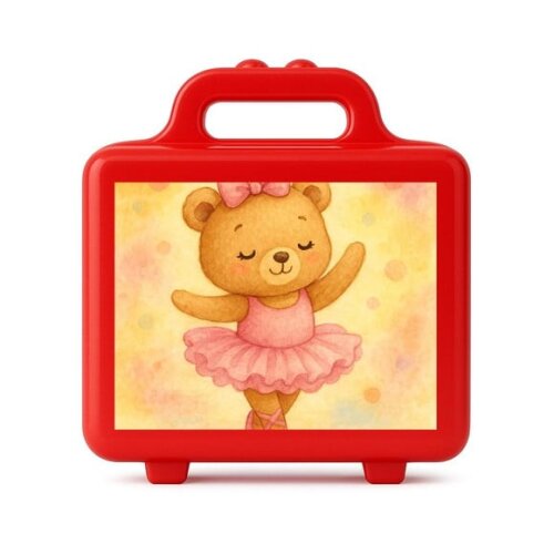 Maleta Plástica Personalizada 12x10cm Ursinha Bailarina