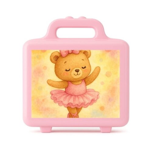 Maleta Plástica Personalizada 12x10cm Ursinha Bailarina