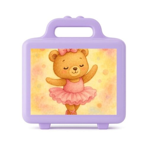 Maleta Plástica Personalizada 12x10cm Ursinha Bailarina
