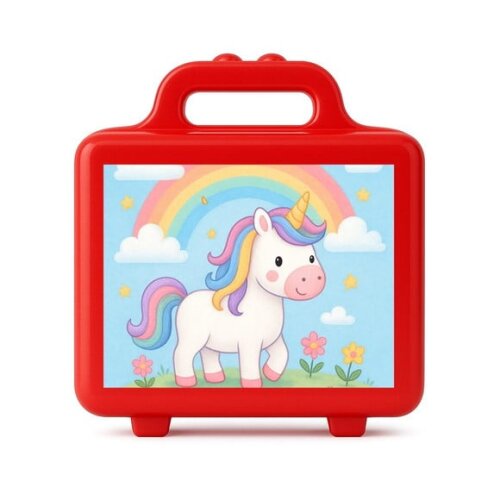 Maleta Plástica Personalizada 12x10cm Unicórnio