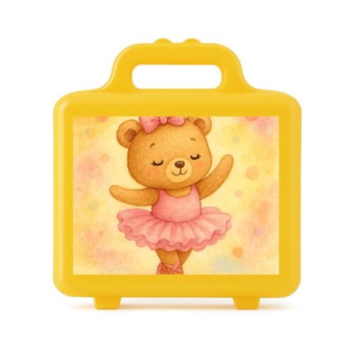 Maleta Plástica Personalizada 12x10cm Ursinha Bailarina