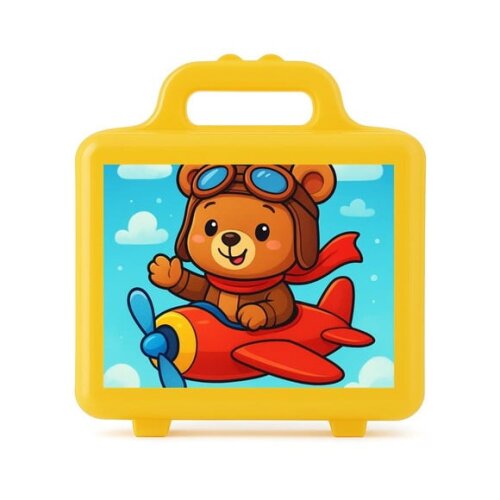 Maleta Plástica Personalizada 12x10cm Ursinho Aviador