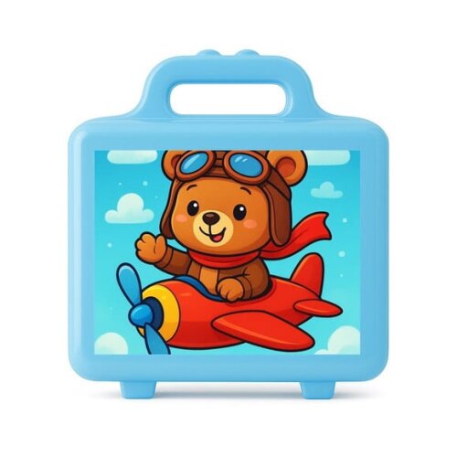 Maleta Plástica Personalizada 12x10cm Ursinho Aviador