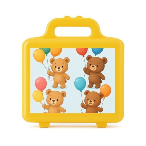 Maleta Plástica Personalizada 12x10cm Ursinhos com Balões