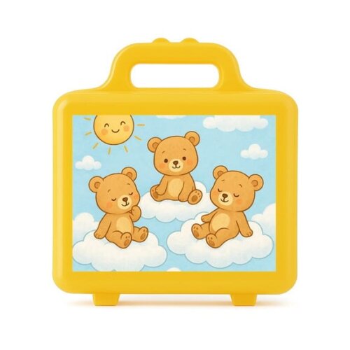 Maleta Plástica Personalizada 12x10cm Ursinhos na Nuvem