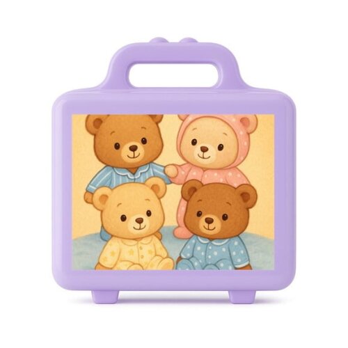 Maleta Plástica Personalizada 12x10cm Ursinhos de Pijama