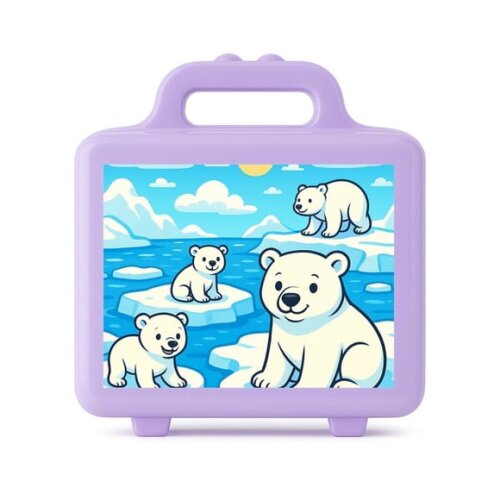 Maleta Plástica Personalizada 12x10cm Ursos Polares